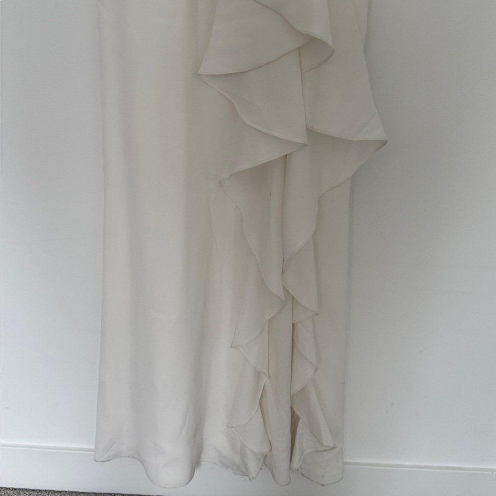 Sachin & Babi Courtney Ruffle Maxi Gown, Off White Ivory - Size 0 - Picture 5 of 9